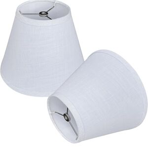 Elegant White Fabric Lamp Shade Set Of Two New In Box